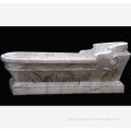 Luxury Carved Grey Natural Marble Bathtub For Home Using Freestanding